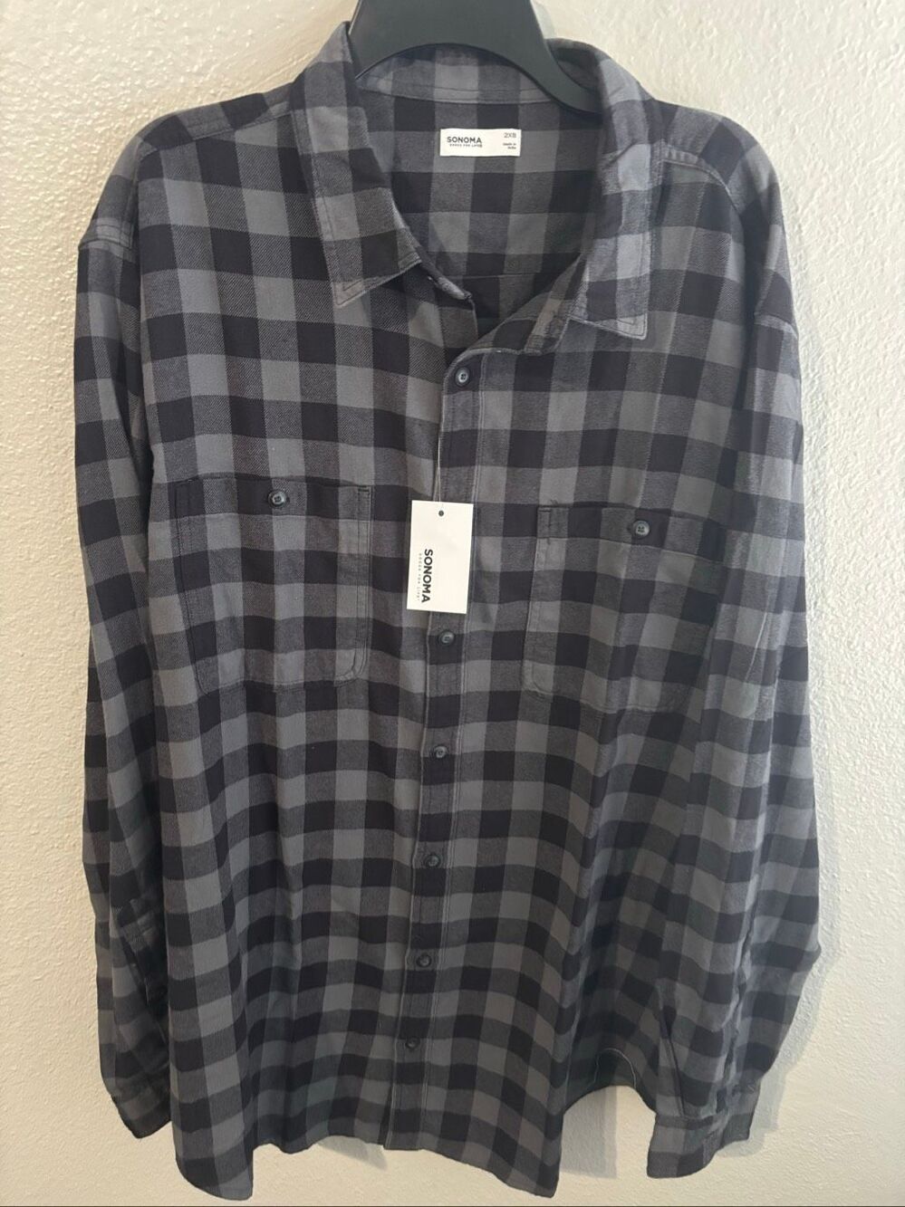 ❤️Sonoma Men’s 2XB Buffalo Plaid Flannel Shirt NWT